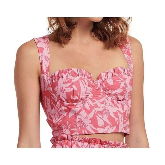 Charlie Holiday ASW7002 Women Sz XS Hibiscus Pink Madonna Underwire Crop Top - Picture 10 of 11